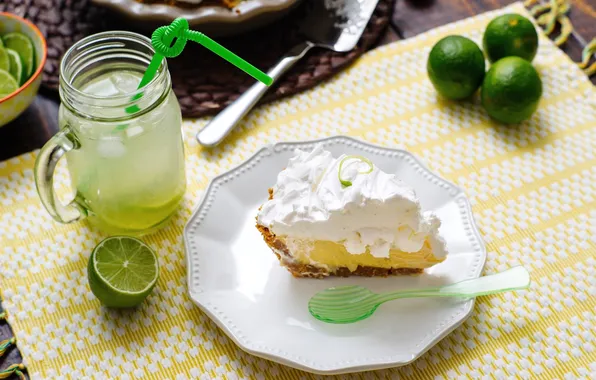 Cocktail, cake, lime, drink, cream