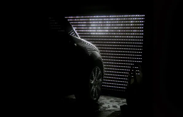 Car, black, shadow, black beauty