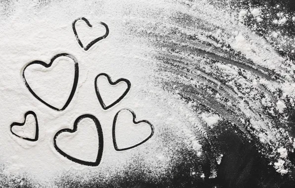 Strip, table, holiday, heart, contour, heart, hearts, white background