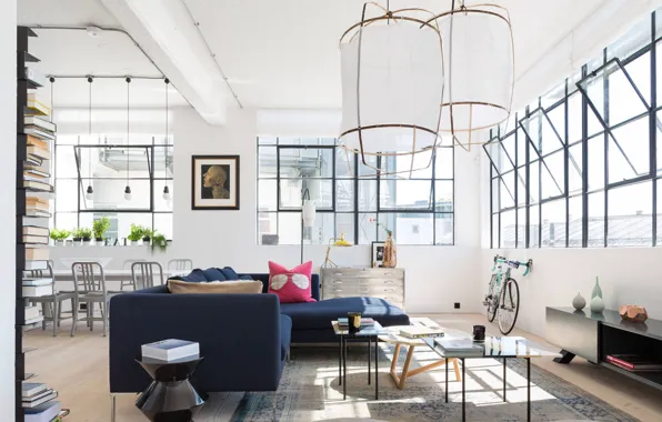 Picture interior, living room, dining room, London Loft