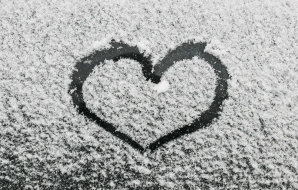 Picture winter, snow, love, heart, love, heart, winter, snow