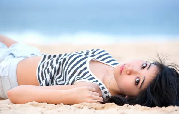 Girl, Beautiful, Sexy, Asian, Model, Beach, Beauty, Background