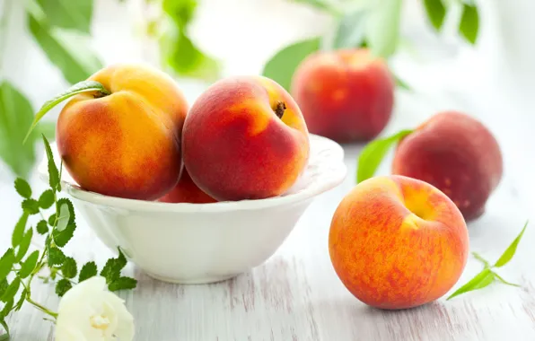 Picture leaves, background, Wallpaper, food, wallpaper, fruit, peaches, peach