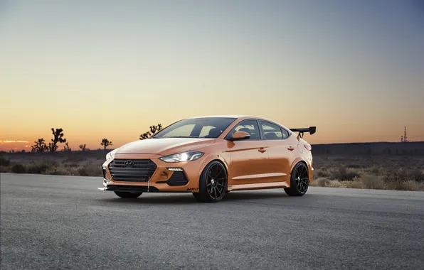 Orange, Hyundai, Road, SEMA, Elantra, SEMA 2017, Elantra Sport