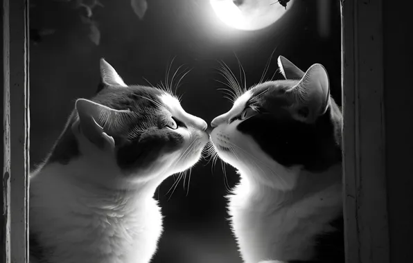 Cats, kittens, kids, company, Milota, faces, AI art, neural network