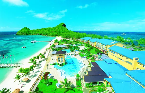 Picture resort, luxury beach resort, the ocean, Caribbean, pool, St.Lucia, Caribbean