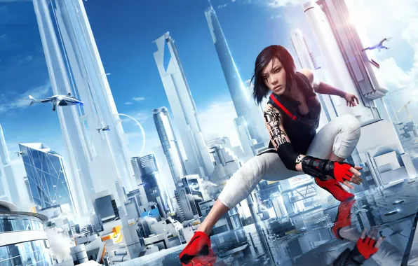 The game, girl, game, Mirror's Edge, action, adventure, Catalyst, Mirror's Edge Catalyst