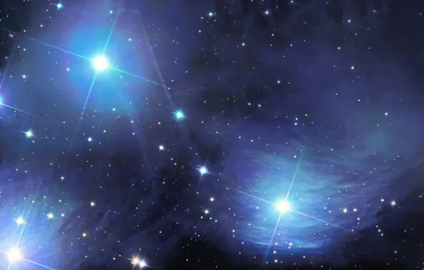 Picture space, nebula, Tempel's Nebula, IC 349б, Merope nebulae, NGC 1435