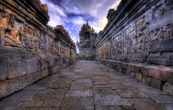 The sky, clouds, bas, Cambodia, the temple complex, angkor wat, Angkor Wat