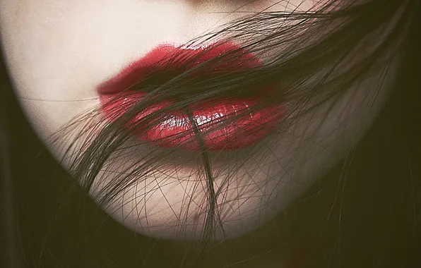 Picture girl, lipstick, lips