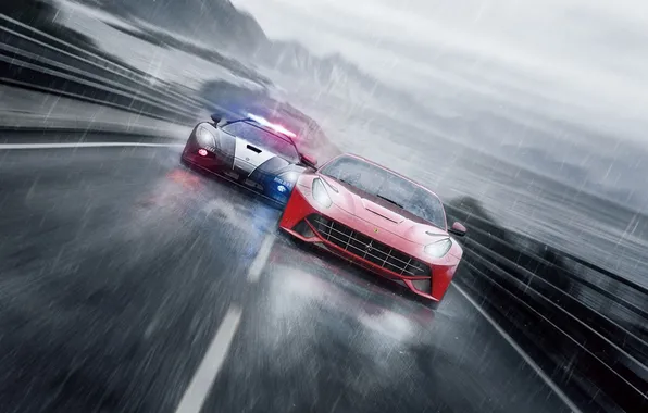Picture race, Koenigsegg, Ferrari, sports cars, Need for Speed Rivals, chase.police