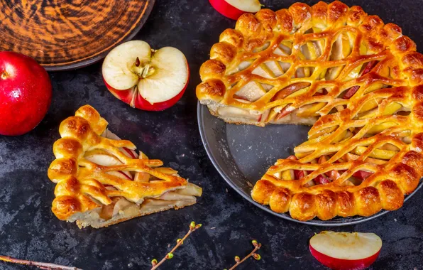 Apples, pie, piece, Apple