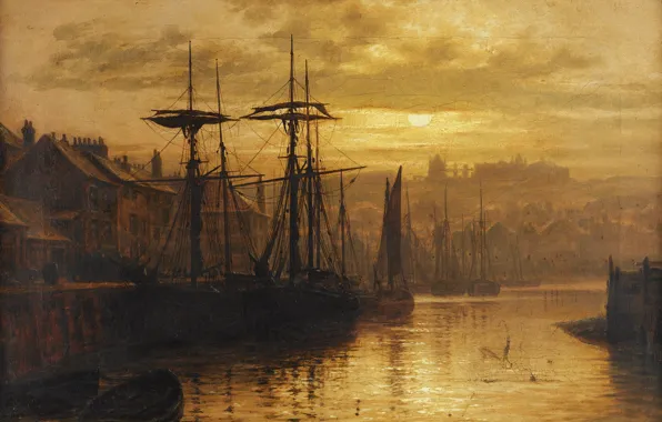 Picture The evening, The city, Ships, Louis Hubbard Grimshaw