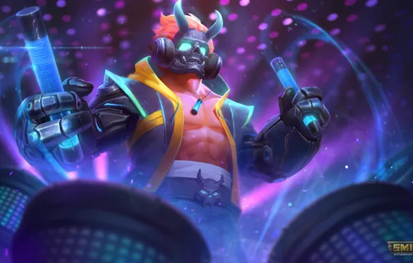 Mask, samurai, Smite, Raijin