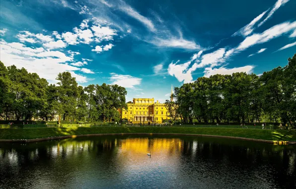 Picture lake, Saint Petersburg, Russia, Peter, Palace, SPb