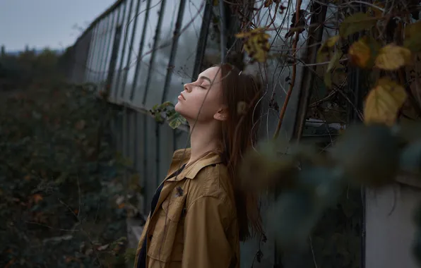 Picture girl, jacket, profile, sponge, Sergey Papirenko