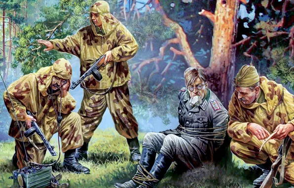 Language, figure, art, USSR, the great Patriotic war, saboteurs, halt, Soviet intelligence agents
