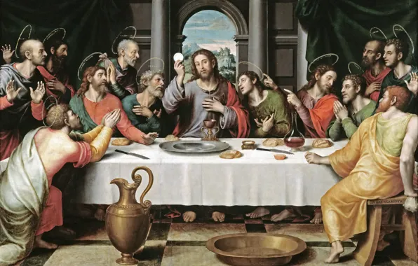 Picture, religion, mythology, The Last Supper, Juan de Juanes appear