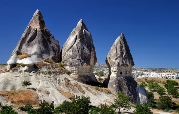 Mountains, nature, rocks, Turkey, Cappadocia