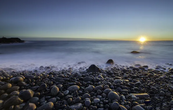 Picture dawn, coast, morning, Norway, Norway, Larvik