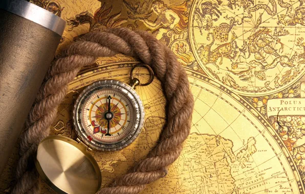 Vintage, romance, compass, adventure, rope, telescope, treasure hunt, old maps