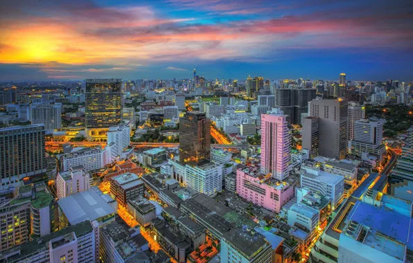 Picture the city, building, Thailand, Bangkok, Thailand, the view from the top, Bangkok