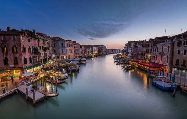 Italy, Venice, channel, Italy, sunset, Venice, Panorama, channel