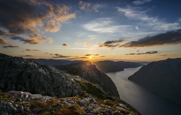 Picture rocks, Norway, the fjord