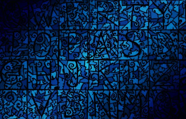 Blue, mosaic, desktop, pattern, flat, jaw