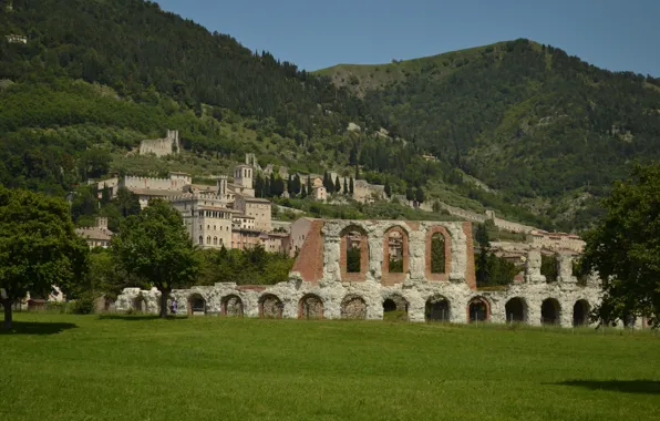 Picture Home, Mountains, The city, Ruins, Italy, Building, Italy, Mountains