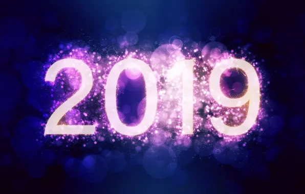 Picture new year, bokeh, 2019