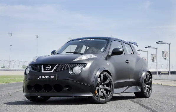 Nissan, black, sky, track, Juke-R, Nismo