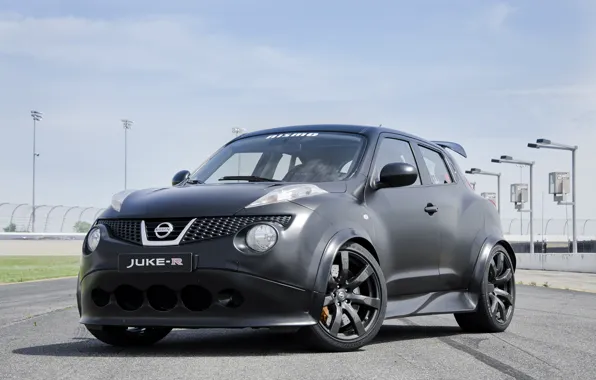 Picture Nissan, black, sky, track, Juke-R, Nismo