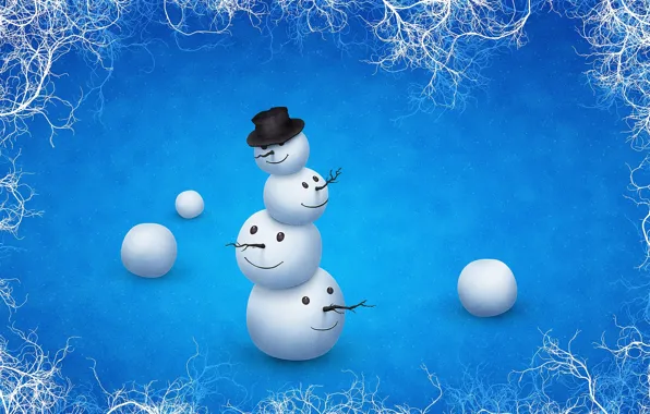 Winter, hat, snowman, head, the trick, wrong