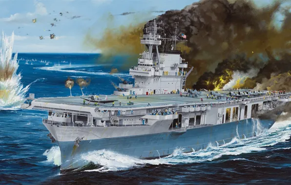 Ship, art, the carrier, Navy, the battle, American, military, USS