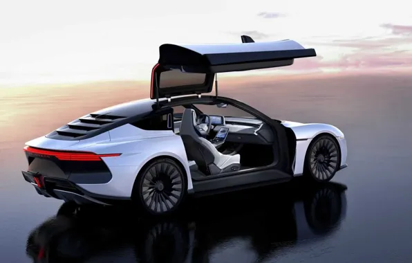 Picture the concept, DeLorean, exterior, electric, Alpha5