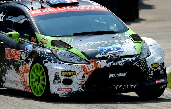 Picture Ford, Auto, Sport, Machine, Ford, The hood, Lights, Ken Block