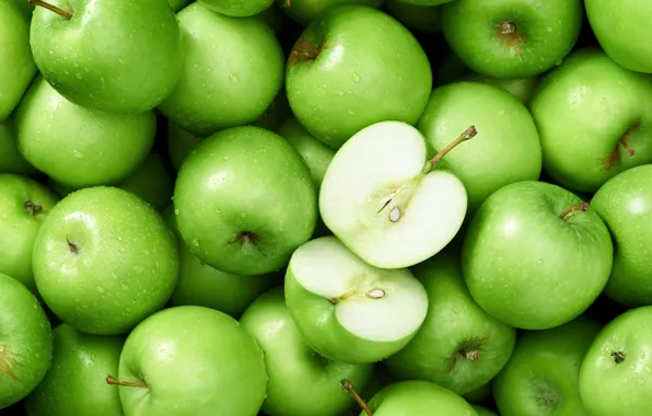 Wallpaper green, a lot, apples