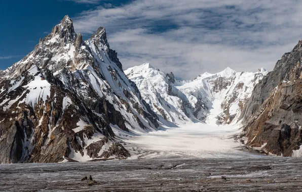 Snow, mountains, Pakistan, Pakistan, Biafo glacier