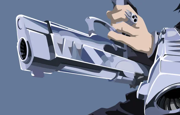Wallpaper, sake, gun, blood, pistol, weapon, style, anime