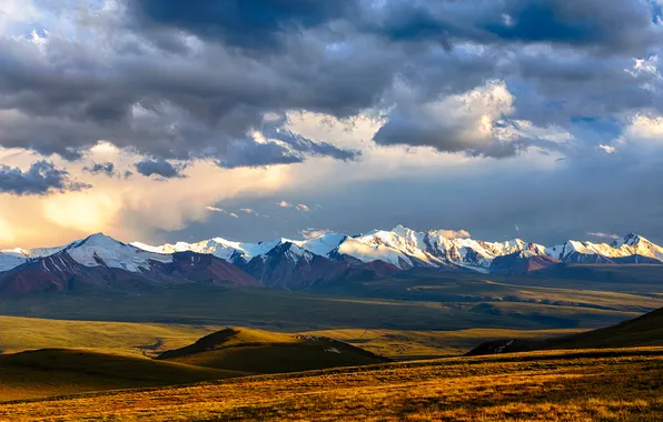 Clouds, mountains, beauty, plain, horizon, Elina Magalimova, Roads of Sarah-Jazz