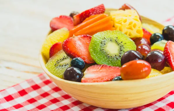 Picture berries, bowl, fruit, dessert, vitamins