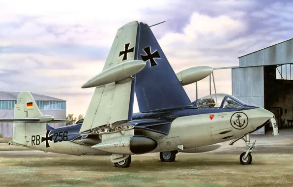 Fighter-bomber, Germany, Hawker Sea Hawk, Federal marine, fighter jet, the Federal fleet, British single deck