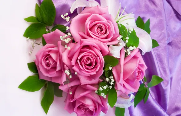 Flowers, roses, bouquet, gentle, pink, wedding, flowers, beautiful