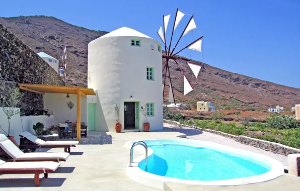 Wallpaper Greece, Mykonos, Windmill villa
