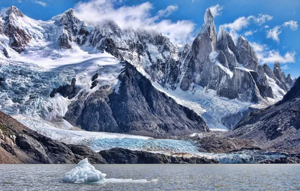 Picture ice, winter, snow, mountains, nature, the ocean, eisberg