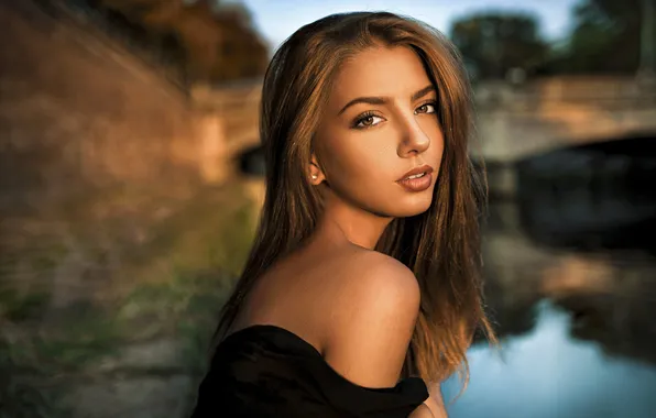Picture Girl, Beautiful, Model, Water, Beauty, Eyes, River, Face