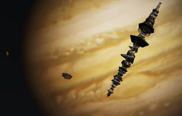 Space, planet, station, camera, Jupiter