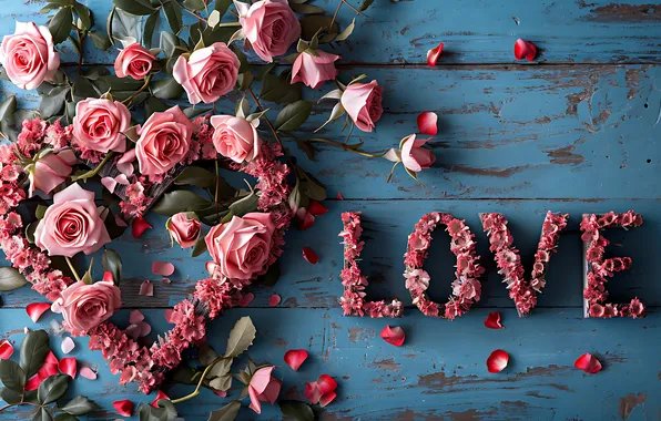 Love, flowers, romance, roses, love, happy, Valentine's day, flowers