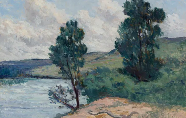 Landscape, picture, 1930, Maximilien Luce, Maximilien Luce, Mercur. The Banks Of The Seine